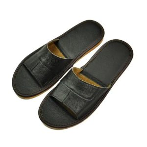 chausson claquette en cuir