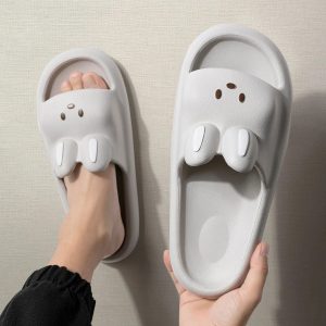chausson claquette lapin