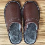 chausson cuir chaud