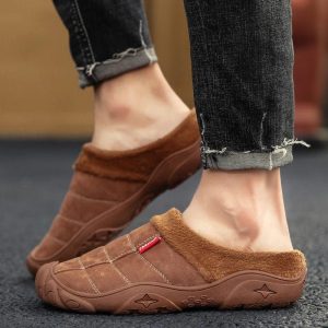 chausson cuir homme