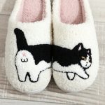 chausson doux en forme de chat