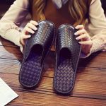 chausson en cuir avec semelle antidérapante