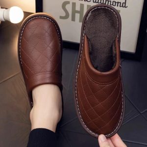 chausson en cuir polaire