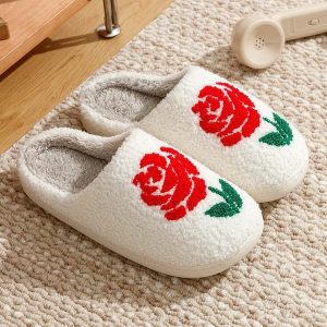 chausson fleur rose