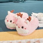chaussons cerf rose