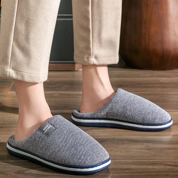 pantoufle homme rayée
